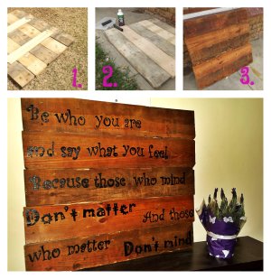collage pallet sign